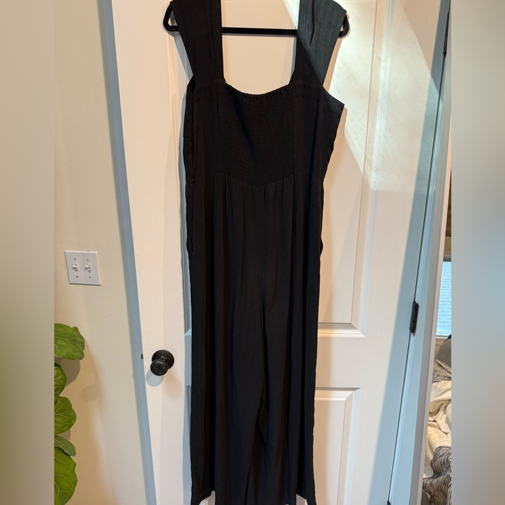 Madewell Cap sleeve crop wide leg Jumpsuit